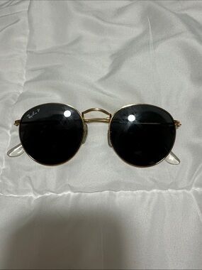 Ray-Ban Gold Frame Sunglasses with Black Lenses
